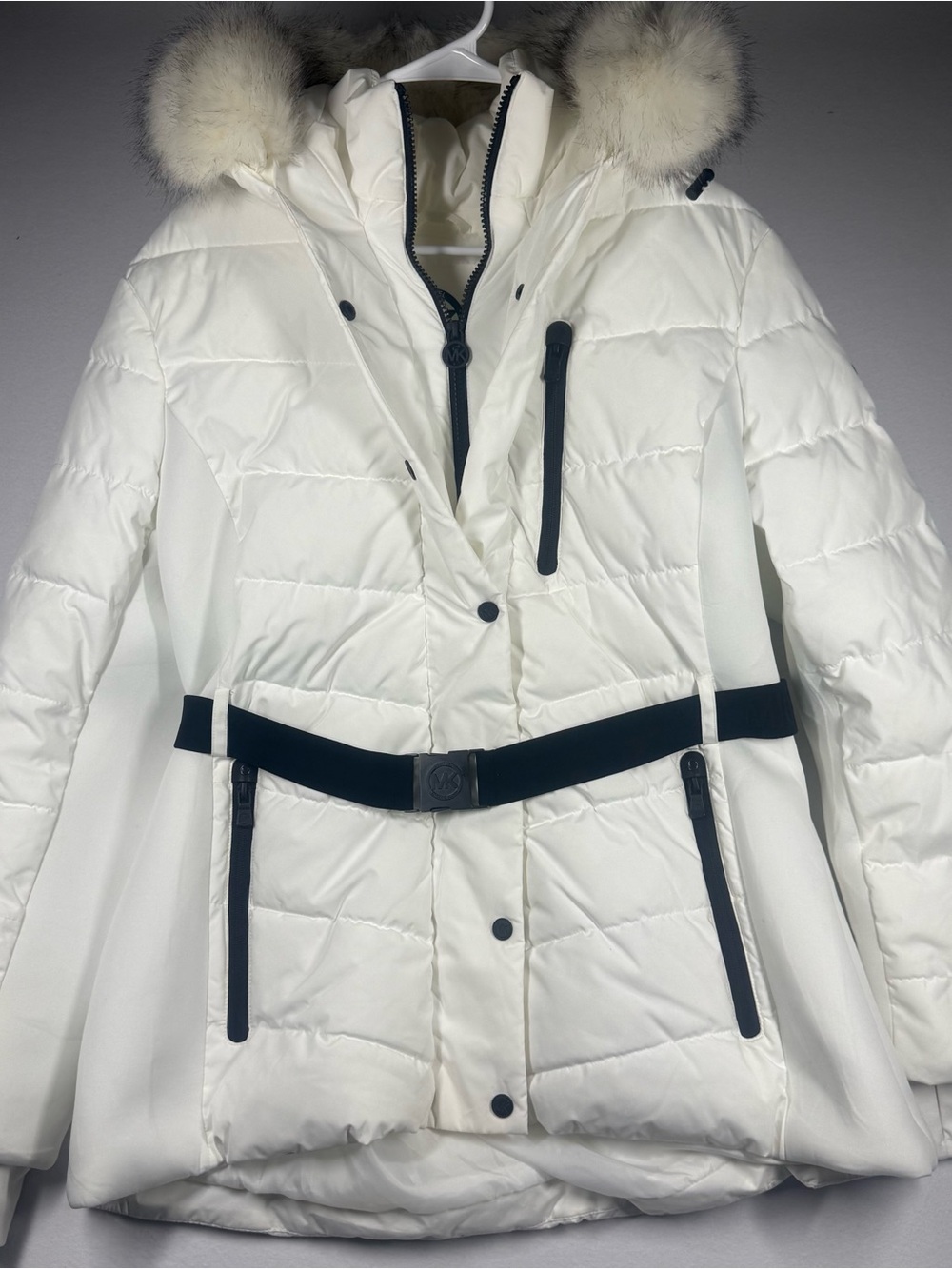 Women's Michael Kors Quilted Down Parka with Faux Fur-Trim Hood